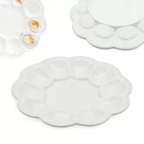 Talerz 23cm do jajek talerzyk płaski na jajka porcelanowy podstawka półmisekTR-17-571 Talerz 23cm do jajek talerzyk płaski na jajka porcelanowy podstawka półmisekTR-17-571