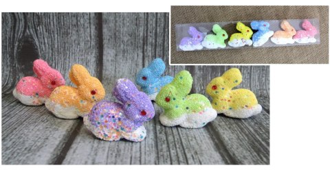 Zajączki Wielkanocne 6szt z kuleczkami 6 x 6cm SWB-17119 Zajączki Wielkanocne 6szt z kuleczkami 6 x 6cm SWB-17119