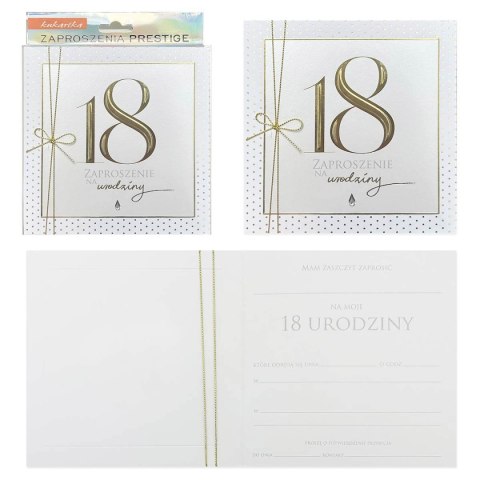 Zaproszenie 5szt. Urodziny 18 (osiemnastka) ZP-039