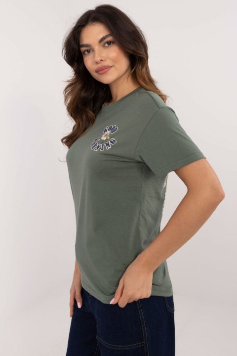 Tshirt Damski Model D12022AC02645F Khaki - Sublevel Tshirt Damski Model D12022AC02645F Khaki - Sublevel