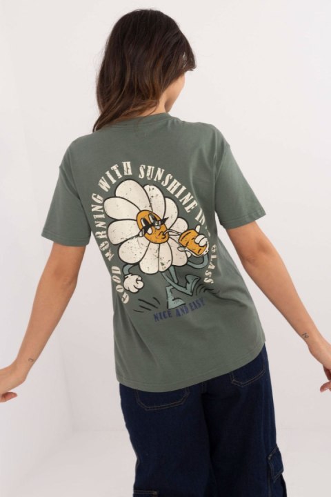 Tshirt Damski Model D12022AC02645F Khaki - Sublevel Tshirt Damski Model D12022AC02645F Khaki - Sublevel