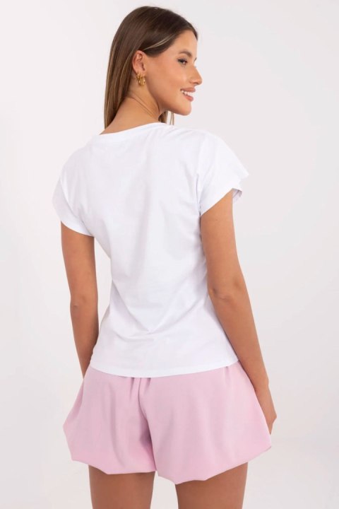 Tshirt Damski Model NM-TS-NG25282.20P White/Pink - NM Tshirt Damski Model NM-TS-NG25282.20P White/Pink - NM