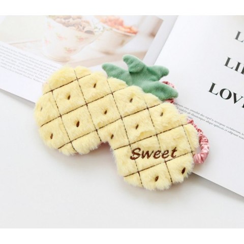 Maska do spania futrzana ananas żółte sweet OPK05 Maska do spania futrzana ananas żółte sweet OPK05