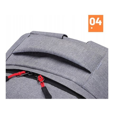 Plecak sportowy USB szary PL150WZ2 Plecak sportowy USB szary PL150WZ2