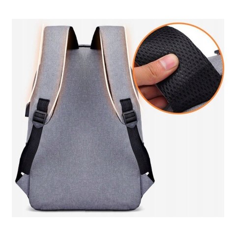 Plecak sportowy USB szary PL150WZ2 Plecak sportowy USB szary PL150WZ2