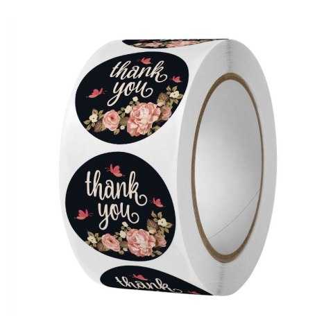 500 sztuk naklejek Thank You na taśmie średnica 25mm dekoracyjne naklejki samoprzylepne etykiety NNK13 500 sztuk naklejek Thank You na taśmie średnica 25mm dekoracyjne naklejki samoprzylepne etykiety NNK13