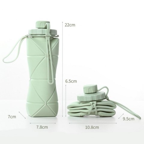 BUTELKA NA WODĘ BIDON mały składany silikonowy 600ml BD11SZ BUTELKA NA WODĘ BIDON mały składany silikonowy 600ml BD11SZ