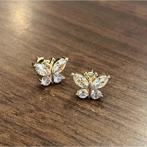 Kolczyki ze stali szlachetnej platerowane 14k złotem, sztyft S925 KST3191 Kolczyki ze stali szlachetnej platerowane 14k złotem, sztyft S925 KST3191