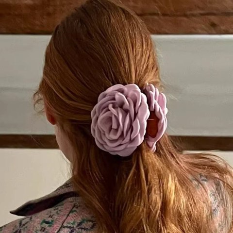 Spinka do włosów duża klamra XL róża kwiat różowa 9cm SP288R Spinka do włosów duża klamra XL róża kwiat różowa 9cm SP288R