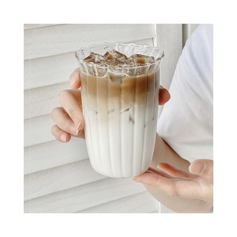 Szklanka ryflowana do kawy, drinków 1szt 420ml 12x8,5cm SZK54 Szklanka ryflowana do kawy, drinków 1szt 420ml 12x8,5cm SZK54