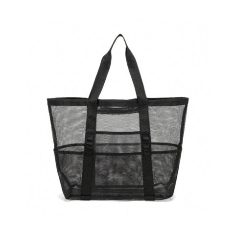 Torba plażowa minimalistyczna siateczkowa czarna 43x39x20cm TP12 Torba plażowa minimalistyczna siateczkowa czarna 43x39x20cm TP12