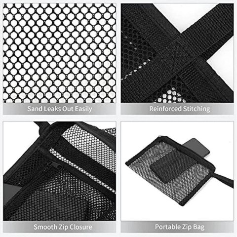 Torba plażowa minimalistyczna siateczkowa czarna 43x39x20cm TP12 Torba plażowa minimalistyczna siateczkowa czarna 43x39x20cm TP12