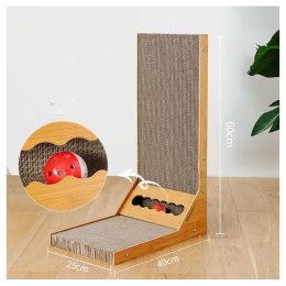 Drapak dla kota tekturowy z zabawką piłką XL 40x26x60cm KOT11