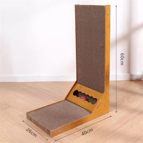 Drapak dla kota tekturowy z zabawką piłką XL 40x26x60cm KOT11 Drapak dla kota tekturowy z zabawką piłką XL 40x26x60cm KOT11