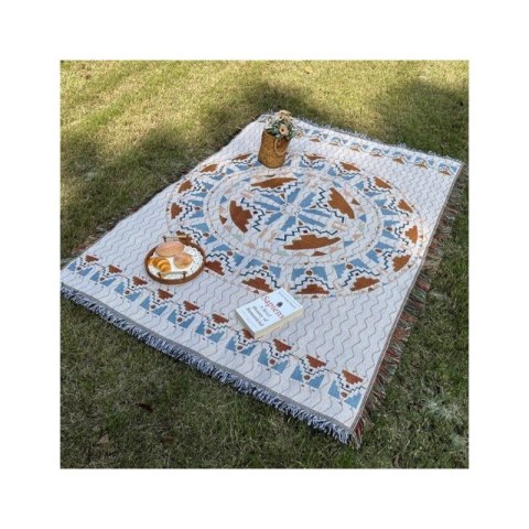 Koc BOHO pleciony, narzuta dwustronny frędzle 130x180cm KOC15WZ3 Koc BOHO pleciony, narzuta dwustronny frędzle 130x180cm KOC15WZ3