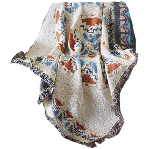 Koc BOHO pleciony, narzuta dwustronny frędzle 130x180cm KOC15WZ3 Koc BOHO pleciony, narzuta dwustronny frędzle 130x180cm KOC15WZ3