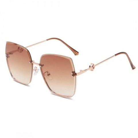 Okulary przeciwsłoneczne LIGHT BROWN simple zdobienie v OK391 Okulary przeciwsłoneczne LIGHT BROWN simple zdobienie v OK391