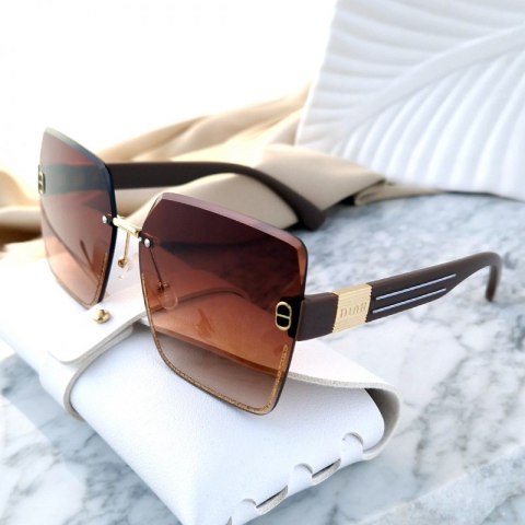 Okulary przeciwsłoneczne LIGHT BROWN zdobienie BLINK GOLD OK389 Okulary przeciwsłoneczne LIGHT BROWN zdobienie BLINK GOLD OK389