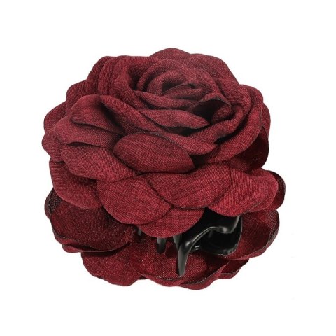 Spinka do włosów duża klamra XL kwiat róża bordowa 9cm SP288BOR Spinka do włosów duża klamra XL kwiat róża bordowa 9cm SP288BOR