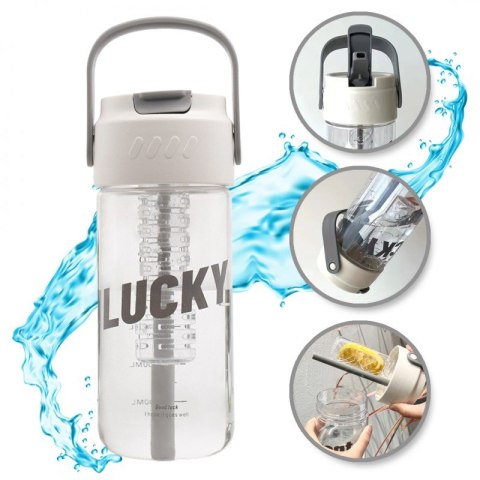 Butelka bidon na wodę z koszyczkiem i słomką 600 ML Lucky BD31 Butelka bidon na wodę z koszyczkiem i słomką 600 ML Lucky BD31