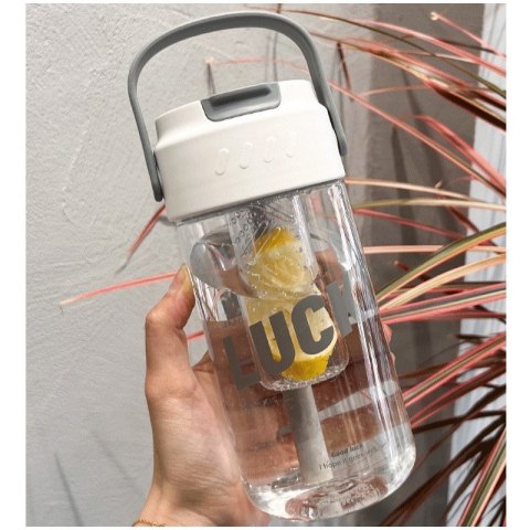 Butelka bidon na wodę z koszyczkiem i słomką 600 ML Lucky BD31 Butelka bidon na wodę z koszyczkiem i słomką 600 ML Lucky BD31