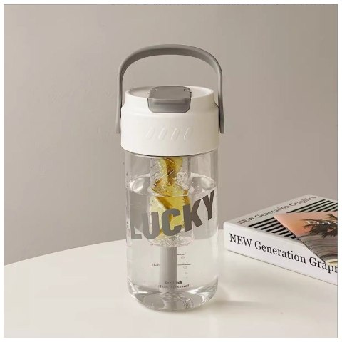 Butelka, bidon na wodę z koszyczkiem i słomką 800 ML Lucky BD36 Butelka, bidon na wodę z koszyczkiem i słomką 800 ML Lucky BD36