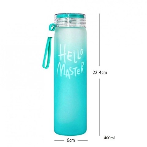 Butelka na wodę Bidon szklany z uchwytem zakręcany OMBRE 400 ML BD25R Butelka na wodę Bidon szklany z uchwytem zakręcany OMBRE 400 ML BD25R