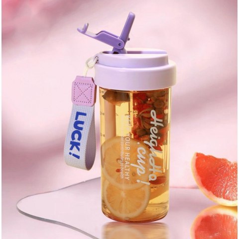 Butelka na wodę z koszyczkiem i słomką 600 ML Simple BD32FIO Butelka na wodę z koszyczkiem i słomką 600 ML Simple BD32FIO