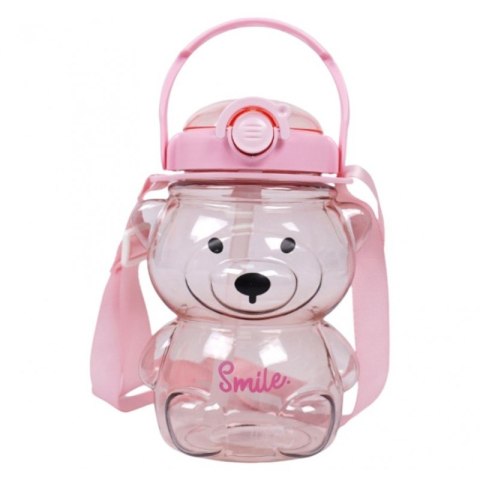 Butelka na wodę z uchwytem SWEET BEAR PINK 1000 ML BD27 Butelka na wodę z uchwytem SWEET BEAR PINK 1000 ML BD27