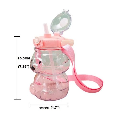 Butelka na wodę z uchwytem SWEET BEAR PINK 1000 ML BD27 Butelka na wodę z uchwytem SWEET BEAR PINK 1000 ML BD27