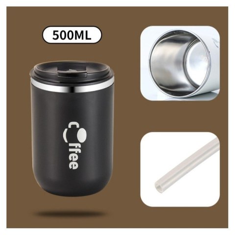 DUŻY POJEMNY KUBEK TERMICZNY ze słomką 500 ml TERMOS zamykany COFFE CUP07WZ3 DUŻY POJEMNY KUBEK TERMICZNY ze słomką 500 ml TERMOS zamykany COFFE CUP07WZ3