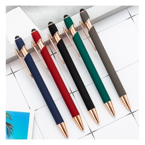 Długopis metalowy, tusz czarny, touch pen soft touch zieleń DL03 Długopis metalowy, tusz czarny, touch pen soft touch zieleń DL03