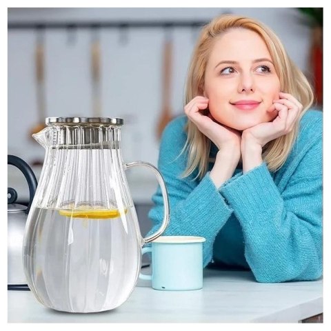 Dzbanek z falowanymi ściankami i uchwytem z pokrywką 1700 ml 1szt DZ05 Dzbanek z falowanymi ściankami i uchwytem z pokrywką 1700 ml 1szt DZ05