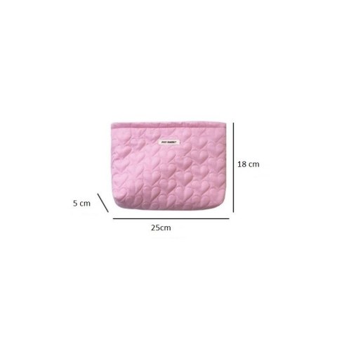 Kosmetyczka jednokomorowa pikowana serca 25 x 5 x18 cm KS120CZ Kosmetyczka jednokomorowa pikowana serca 25 x 5 x18 cm KS120CZ