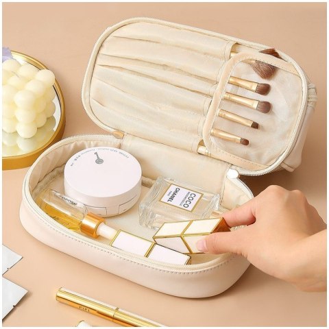 Kosmetyczka organizer na kosmetyki różowa dwupoziomowa 23x13,5x16cm KS115R Kosmetyczka organizer na kosmetyki różowa dwupoziomowa 23x13,5x16cm KS115R