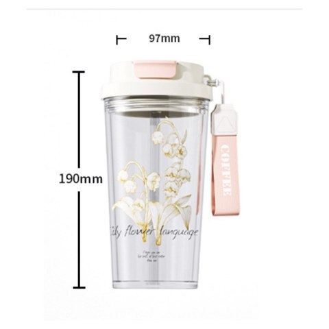 Kubek, butelka na wodę ze słomką i ustnikiem 550 ML BD29 Kubek, butelka na wodę ze słomką i ustnikiem 550 ML BD29