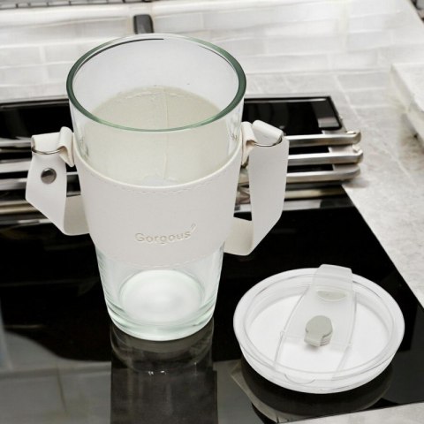 Kubek ze szkła na Kawę Herbatę ze słomką i zamknięciem 450 ML CUP09B Kubek ze szkła na Kawę Herbatę ze słomką i zamknięciem 450 ML CUP09B