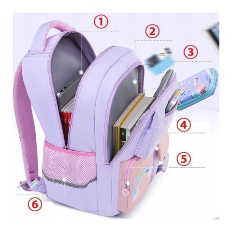 Plecak RAINBOW sweet szkolny uniwersalny kieszonki, odblaski PL160FIO Plecak RAINBOW sweet szkolny uniwersalny kieszonki, odblaski PL160FIO