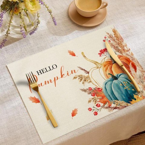 Podkładka na stół Jesienny Wzór Hello Pumpkin 30x45 cm prostokątna MP49 Podkładka na stół Jesienny Wzór Hello Pumpkin 30x45 cm prostokątna MP49