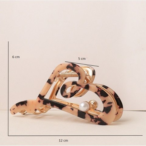 Spinka do włosów, klamra metalowa masa perłowa panterka XL 12x6cm SP342PAN Spinka do włosów, klamra metalowa masa perłowa panterka XL 12x6cm SP342PAN