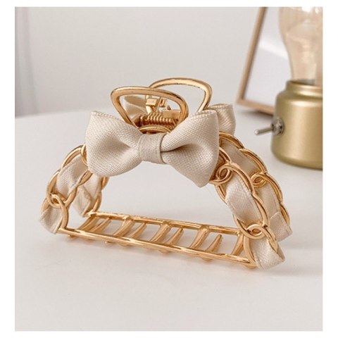 Spinka do włosów klamra metalowa przeplatana kokarda XL 7,8cm SP261K Spinka do włosów klamra metalowa przeplatana kokarda XL 7,8cm SP261K