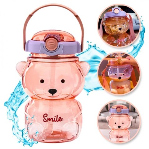 Butelka na wodę z uchwytem SWEET BEAR VIOLET 1000 ML BD26 Butelka na wodę z uchwytem SWEET BEAR VIOLET 1000 ML BD26