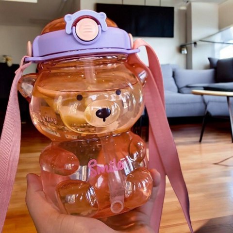 Butelka na wodę z uchwytem SWEET BEAR VIOLET 1000 ML BD26 Butelka na wodę z uchwytem SWEET BEAR VIOLET 1000 ML BD26