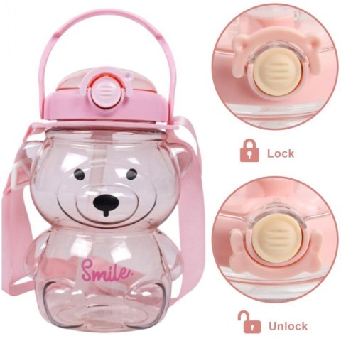 Butelka na wodę z uchwytem SWEET BEAR VIOLET 1000 ML BD26 Butelka na wodę z uchwytem SWEET BEAR VIOLET 1000 ML BD26