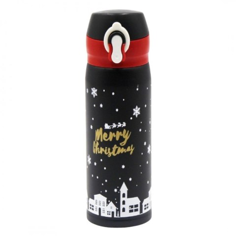 KUBEK TERMICZNY, BIDON 500ML TERMOS ŚWIĄTECZNY ZIMOWY czarny BD39CZ KUBEK TERMICZNY, BIDON 500ML TERMOS ŚWIĄTECZNY ZIMOWY czarny BD39CZ