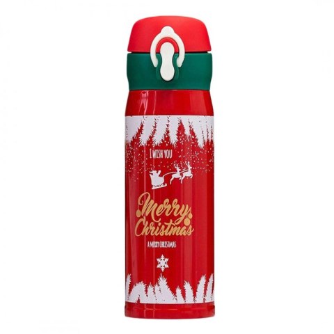 KUBEK TERMICZNY, BIDON 500ML TERMOS ŚWIĄTECZNY ZIMOWY czerwony BD39CZE KUBEK TERMICZNY, BIDON 500ML TERMOS ŚWIĄTECZNY ZIMOWY czerwony BD39CZE