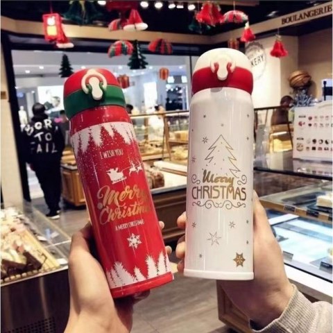 KUBEK TERMICZNY, BIDON 500ML TERMOS ŚWIĄTECZNY ZIMOWY czerwony BD39CZE KUBEK TERMICZNY, BIDON 500ML TERMOS ŚWIĄTECZNY ZIMOWY czerwony BD39CZE