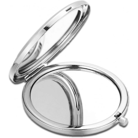Lusterko kosmetyczne Białe eleganckie metalowe otwierane do torebki L11 Lusterko kosmetyczne Białe eleganckie metalowe otwierane do torebki L11
