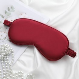Maska na oczy do spania ELEGANT bordowa satynowa 20 x 9 cm OPK10BOR