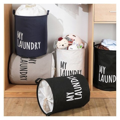Organizer, pojemnik na zabawki, kosz na pranie 40 x 50 cm granatowy OR111GRAN Organizer, pojemnik na zabawki, kosz na pranie 40 x 50 cm granatowy OR111GRAN